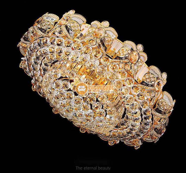 Đèn ốp trần pha lê thiết kế cầu kỳ trang trí phòng khách CM270-10